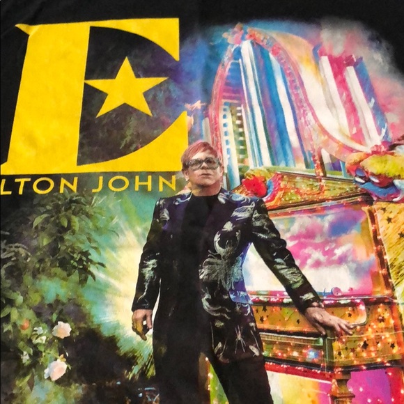 ELTON JOHN YELLOW BRICK ROAD TOUR UNISEX T SHIRT - Picture 1 of 3